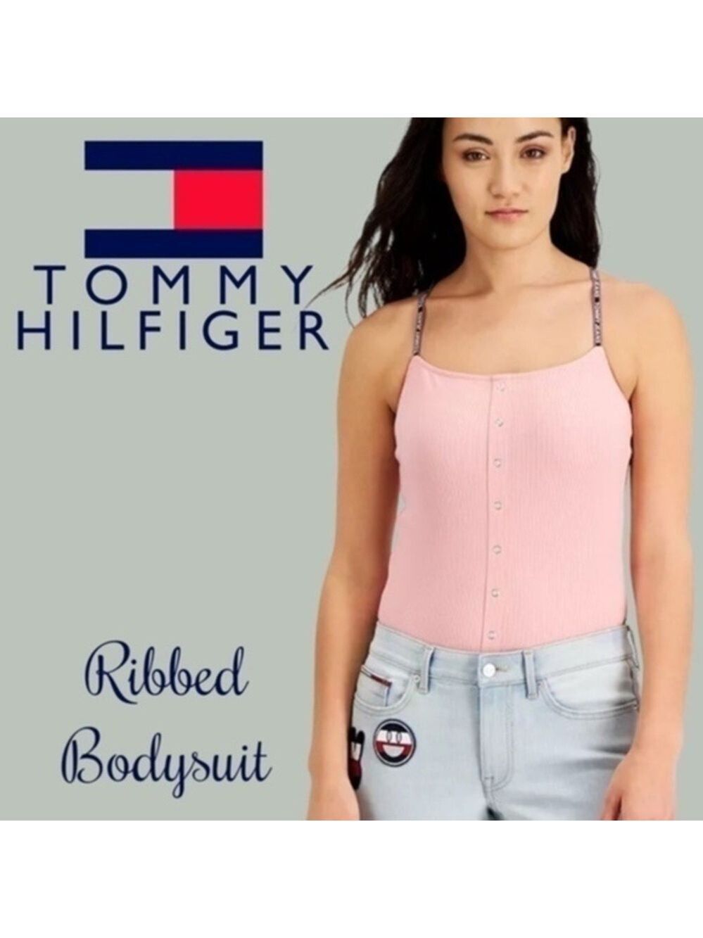 TOMMY Hilfiger Ribbed Spaghetti-Strap Bodysuit